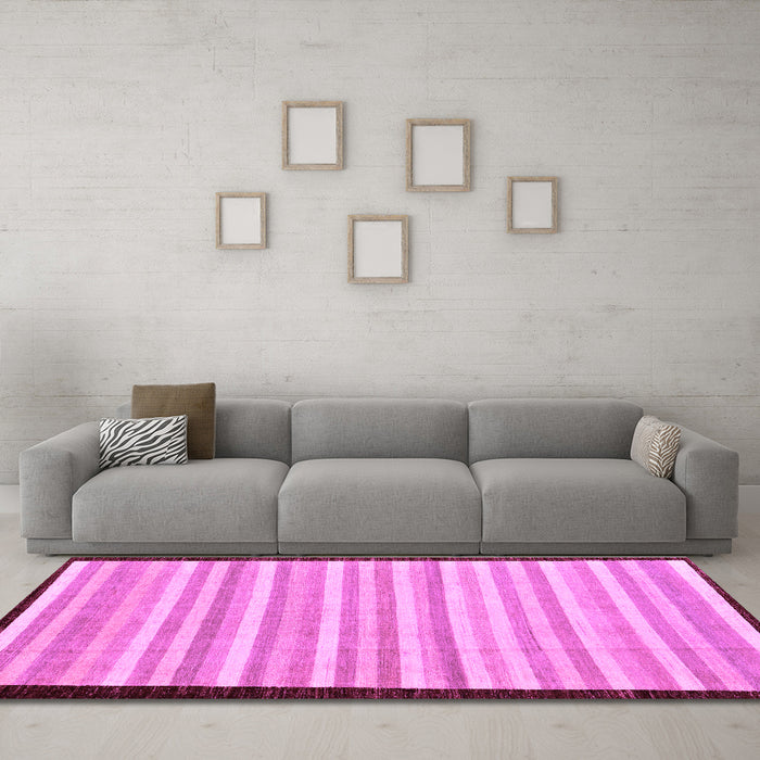Machine Washable Abstract Purple Modern Area Rugs in a Living Room, wshabs90pur