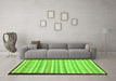 Machine Washable Abstract Green Modern Area Rugs in a Living Room,, wshabs90grn