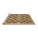 Sideview of Machine Washable Abstract Sienna Brown Rug, wshabs91