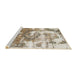 Sideview of Machine Washable Abstract Dark Almond Brown Rug, wshabs910