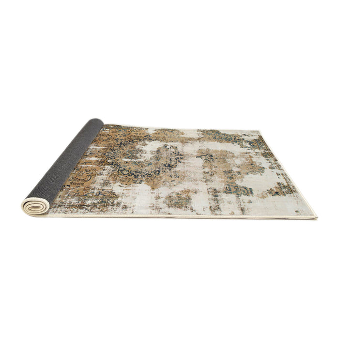 Sideview of Abstract Dark Almond Brown Modern Rug, abs910