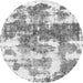 Round Abstract Gray Modern Rug, abs910gry