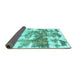 Sideview of Abstract Turquoise Modern Rug, abs910turq