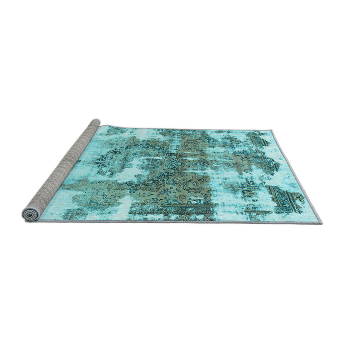 Sideview of Machine Washable Abstract Light Blue Modern Rug, wshabs910lblu