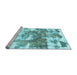 Sideview of Machine Washable Abstract Light Blue Modern Rug, wshabs910lblu