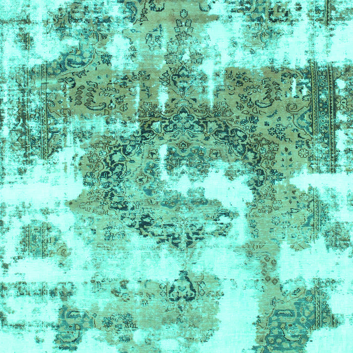 Machine Washable Abstract Turquoise Modern Area Rugs, wshabs910turq