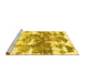 Sideview of Machine Washable Abstract Yellow Modern Rug, wshabs910yw