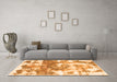 Machine Washable Abstract Orange Modern Area Rugs in a Living Room, wshabs910org