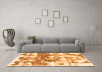 Machine Washable Abstract Orange Modern Rug, wshabs910org