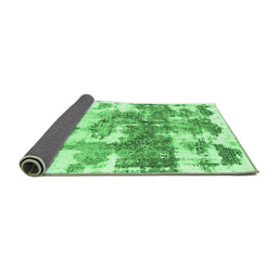 Sideview of Abstract Emerald Green Modern Rug, abs910emgrn