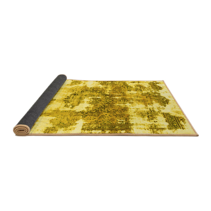 Sideview of Abstract Yellow Modern Rug, abs910yw