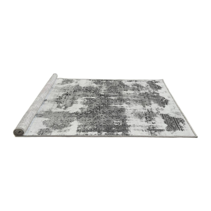 Sideview of Machine Washable Abstract Gray Modern Rug, wshabs910gry