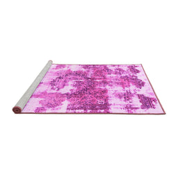 Sideview of Machine Washable Abstract Pink Modern Rug, wshabs910pnk