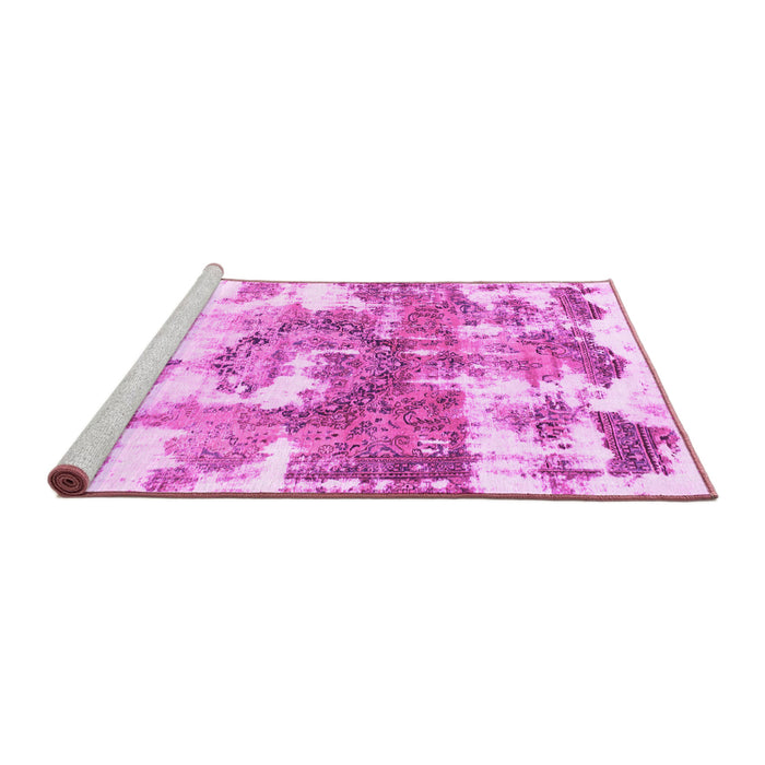 Sideview of Machine Washable Abstract Pink Modern Rug, wshabs910pnk