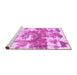 Sideview of Machine Washable Abstract Pink Modern Rug, wshabs910pnk