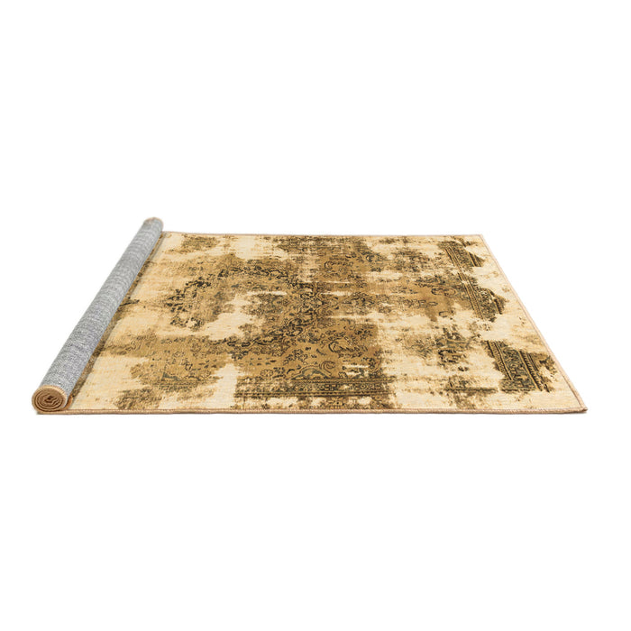 Sideview of Machine Washable Abstract Brown Modern Rug, wshabs910brn