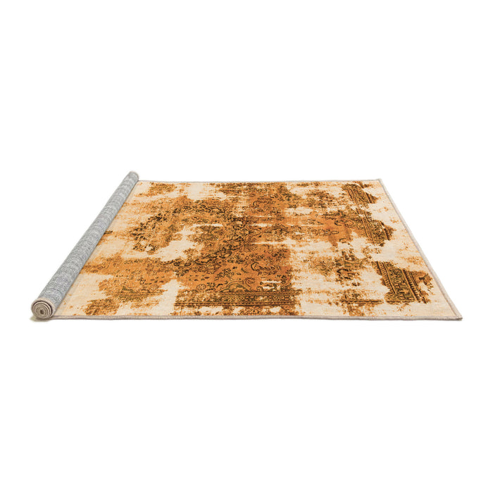 Sideview of Machine Washable Abstract Orange Modern Area Rugs, wshabs910org