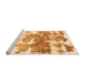 Sideview of Machine Washable Abstract Orange Modern Area Rugs, wshabs910org