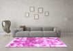 Machine Washable Abstract Pink Modern Rug in a Living Room, wshabs910pnk