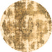 Round Abstract Brown Modern Rug, abs910brn