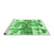 Sideview of Machine Washable Abstract Emerald Green Modern Area Rugs, wshabs910emgrn