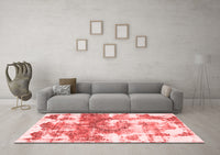 Machine Washable Abstract Red Modern Rug, wshabs910red