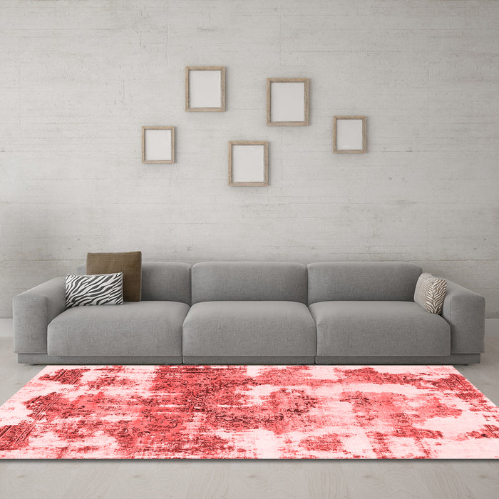 Modern Red Washable Rugs