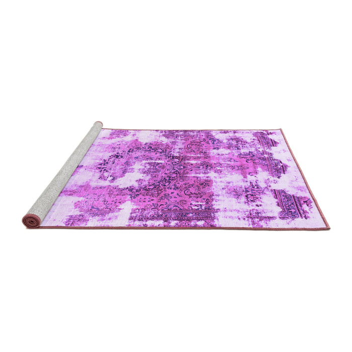 Sideview of Machine Washable Abstract Purple Modern Area Rugs, wshabs910pur