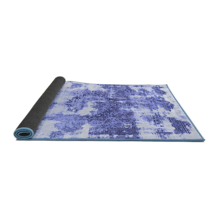 Sideview of Abstract Blue Modern Rug, abs910blu