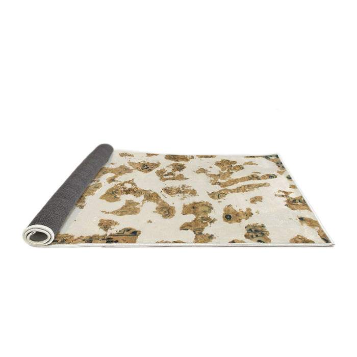 Sideview of Abstract Blanched Almond Beige Modern Rug, abs911