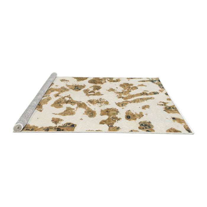 Sideview of Machine Washable Abstract Blanched Almond Beige Rug, wshabs911