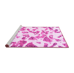 Sideview of Machine Washable Abstract Pink Modern Rug, wshabs911pnk