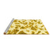 Sideview of Machine Washable Abstract Yellow Modern Rug, wshabs911yw