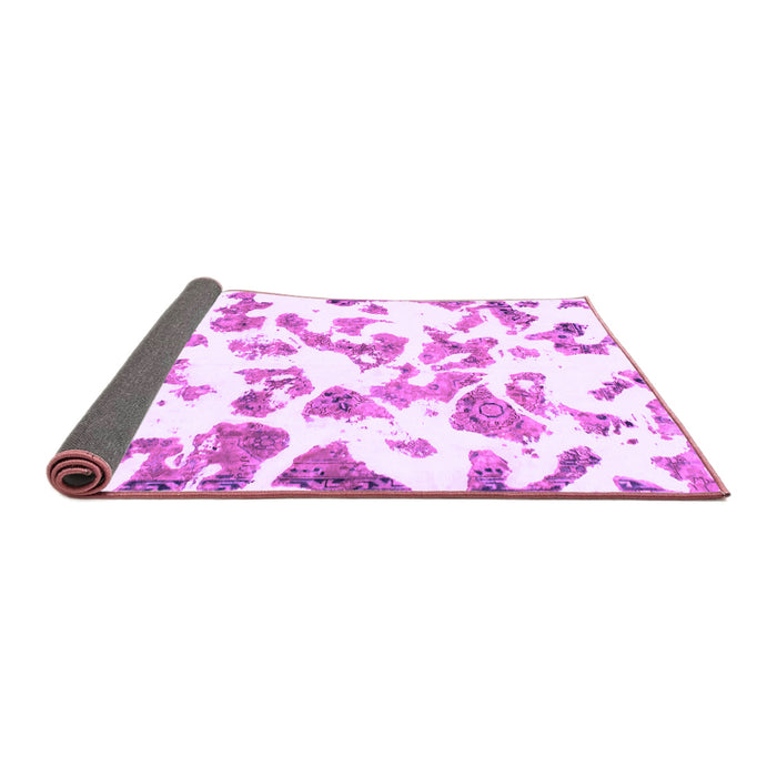 Sideview of Abstract Purple Modern Rug, abs911pur