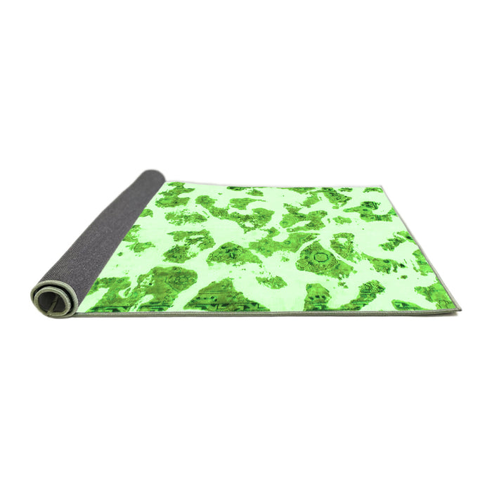 Sideview of Abstract Green Modern Rug, abs911grn