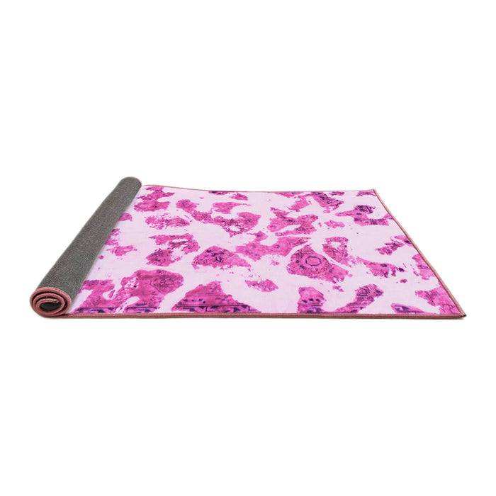Sideview of Abstract Pink Modern Rug, abs911pnk