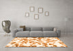 Machine Washable Abstract Orange Modern Area Rugs in a Living Room, wshabs911org