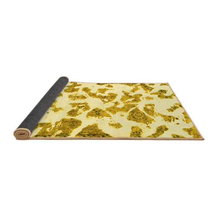 Sideview of Abstract Yellow Modern Rug, abs911yw