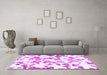 Machine Washable Abstract Purple Modern Area Rugs in a Living Room, wshabs911pur