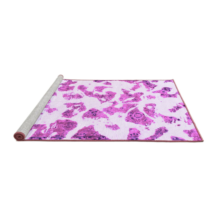 Sideview of Machine Washable Abstract Purple Modern Area Rugs, wshabs911pur