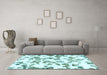 Machine Washable Abstract Light Blue Modern Rug in a Living Room, wshabs911lblu