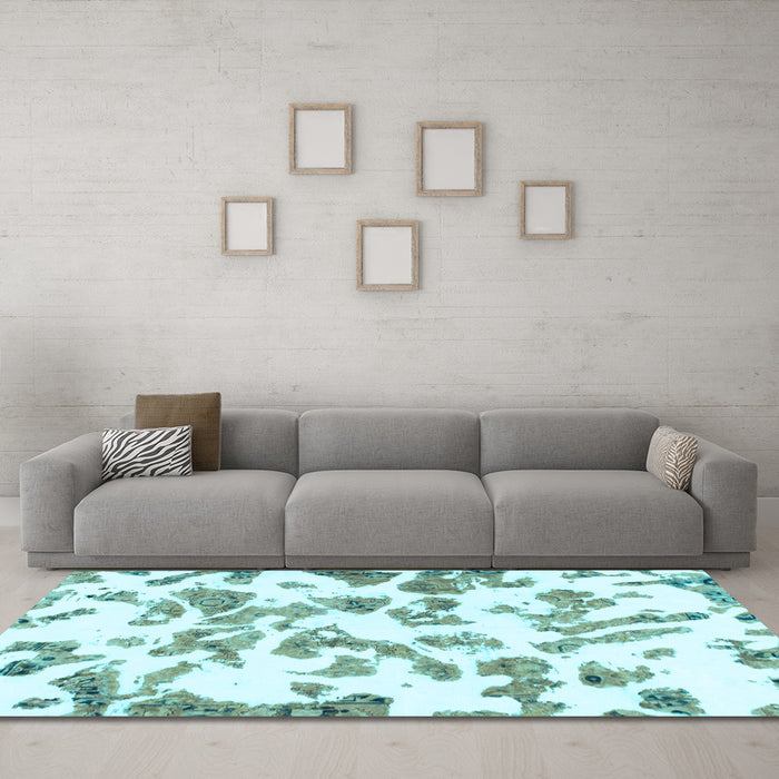 Machine Washable Abstract Light Blue Modern Rug in a Living Room, wshabs911lblu