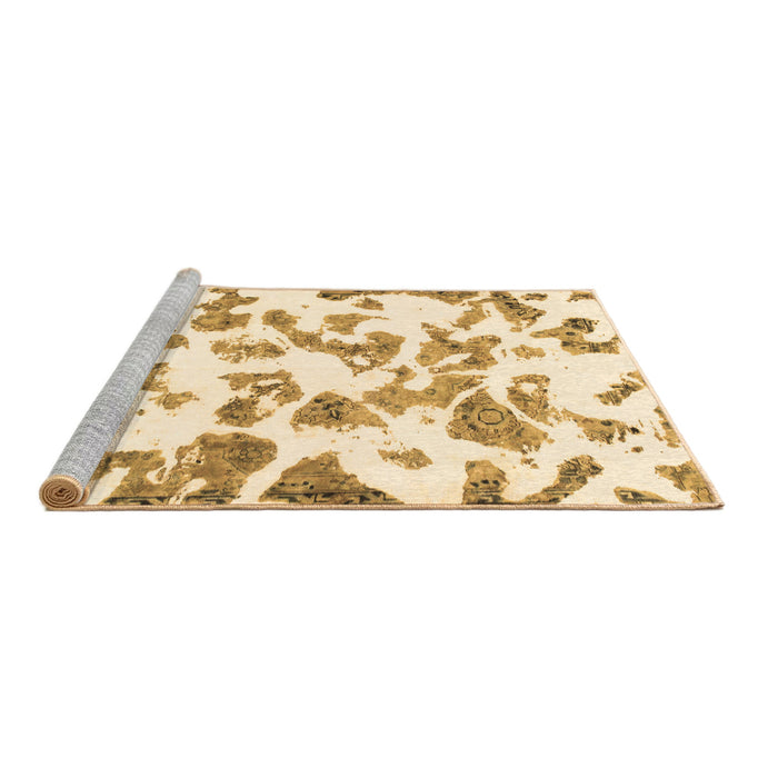 Sideview of Machine Washable Abstract Brown Modern Rug, wshabs911brn