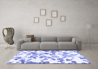 Machine Washable Abstract Blue Modern Rug, wshabs911blu