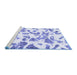 Sideview of Machine Washable Abstract Blue Modern Rug, wshabs911blu