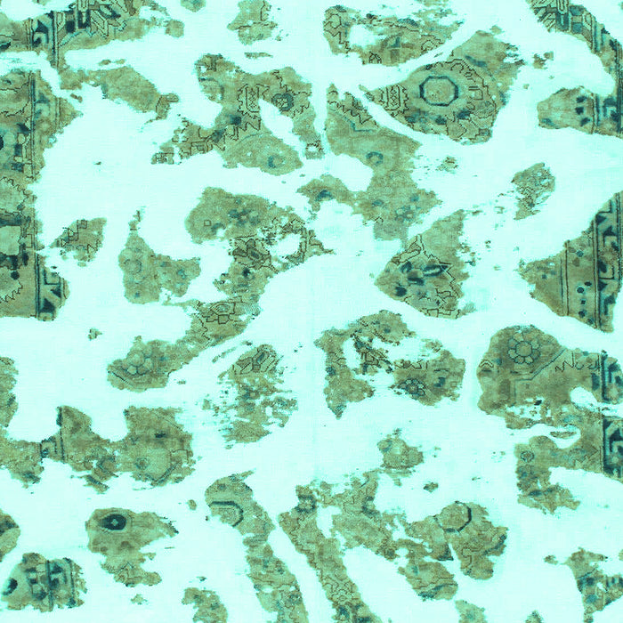 Machine Washable Abstract Turquoise Modern Area Rugs, wshabs911turq