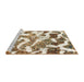 Sideview of Machine Washable Abstract Deep Peach Orange Rug, wshabs912