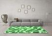 Machine Washable Abstract Emerald Green Modern Area Rugs in a Living Room,, wshabs912emgrn