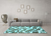 Machine Washable Abstract Light Blue Modern Rug in a Living Room, wshabs912lblu