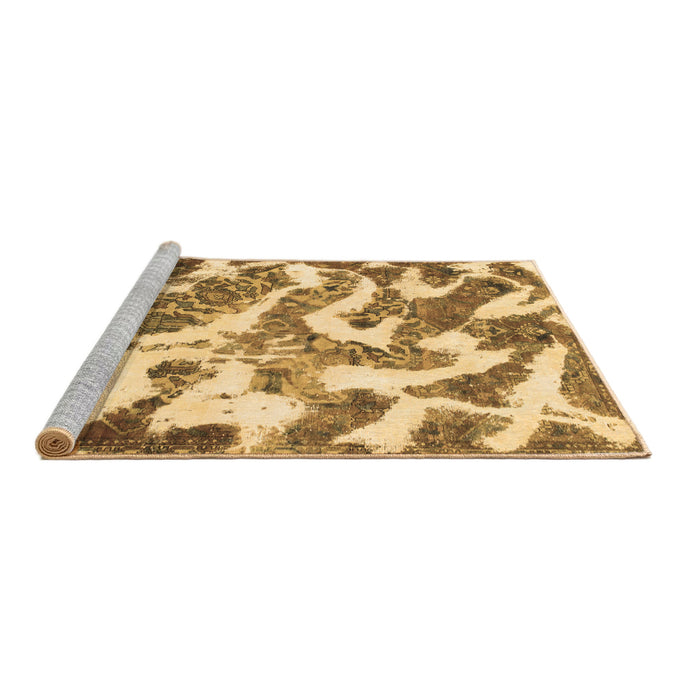 Sideview of Machine Washable Abstract Brown Modern Rug, wshabs912brn